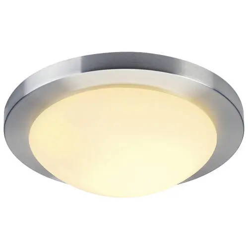 Geprüft SLV MELAN Deckenleuchte, rund, alu brushed, satiniertes Glas, E27, max. 60W