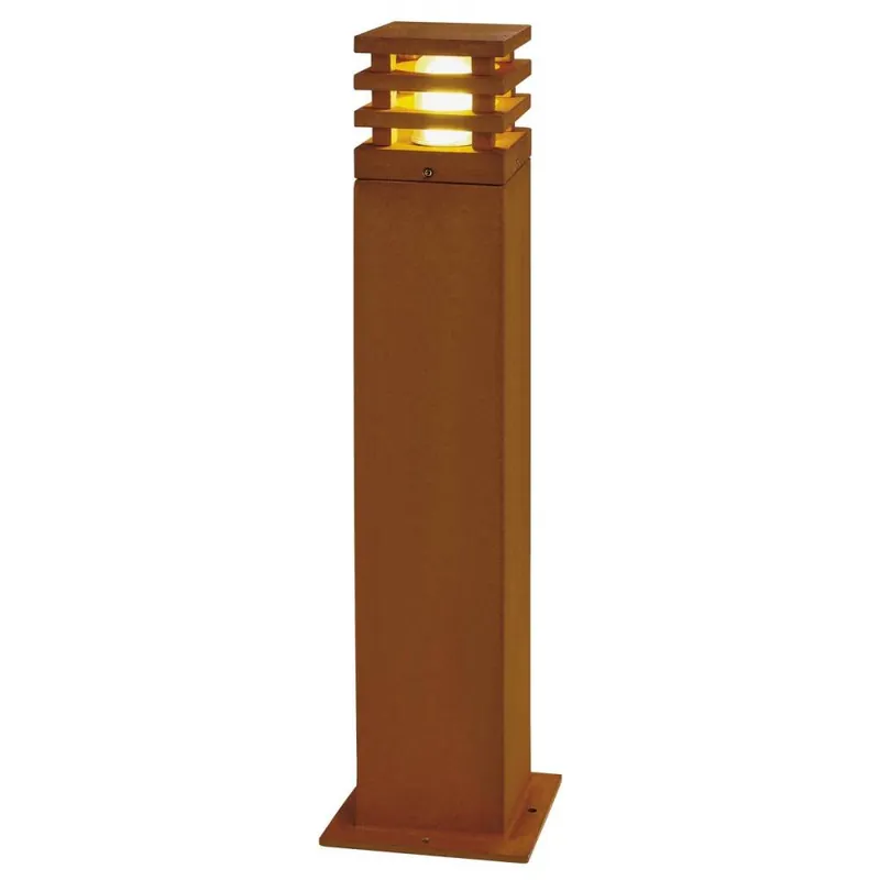 Bestpreis SLV RUSTY® SQUARE 70 Wegeleuchte Außenstandleuchte eckig E27 TC-DSE max. 11W IP55 FeCSi-Stahl gerostet Höhe 70cm