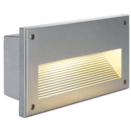 SLV BRICK DOWNUNDER E14, silbergrau, max 40W, IP44 Markenware