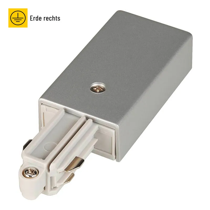 Top-Seller SLV Einspeiser Erde rechts für 1-Phasen Aufbauschiene HV-Stromschiene silbergrau