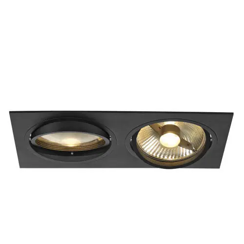 Preisreduziert SLV NEW TRIA II ES111 SQUARE, schwarz, GU10, max. 2x75W, inkl. Clipfedern