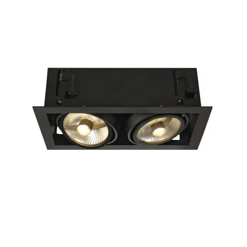 SLV KADUX 2 ES111 Downlight, eckig, mattschwarz, max. 2x50W Bestpreis