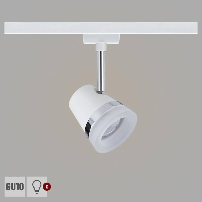 Versand Am Gleichen Tag Paulmann URail Schienenspot Cone GU10 max. 10W weiß chrom