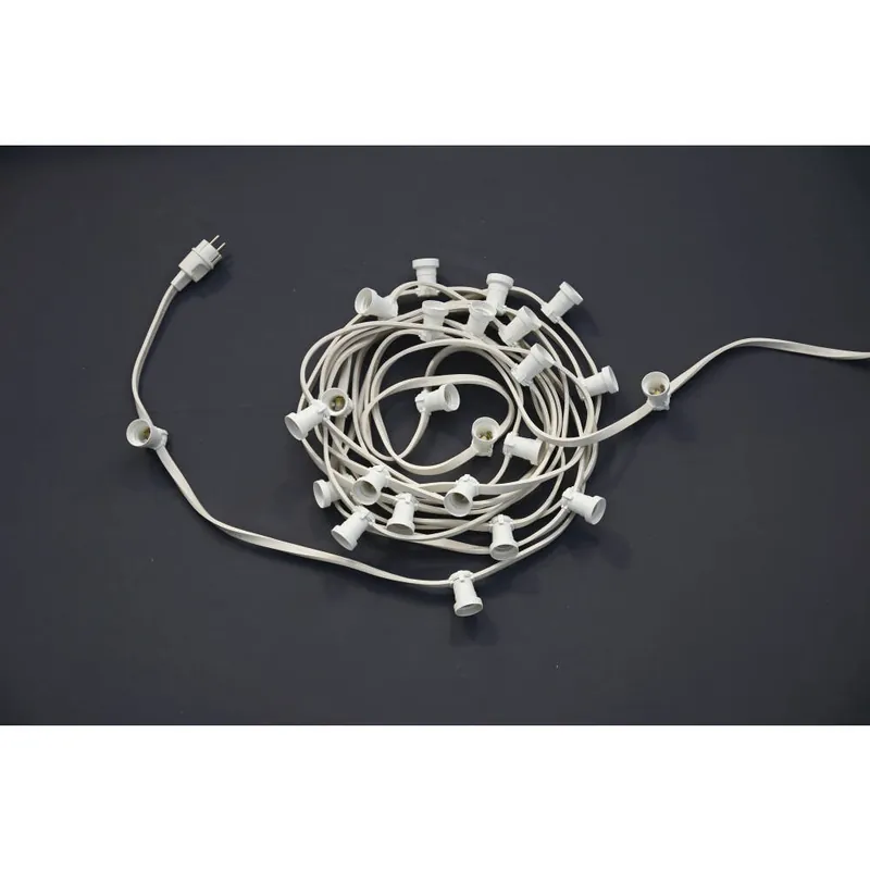 MK-Illumination Crystal Party Lite® Kit, 150 E27 Fassung,50m weißes Kabel, 220-240V, max. 2250 W Super-Preis