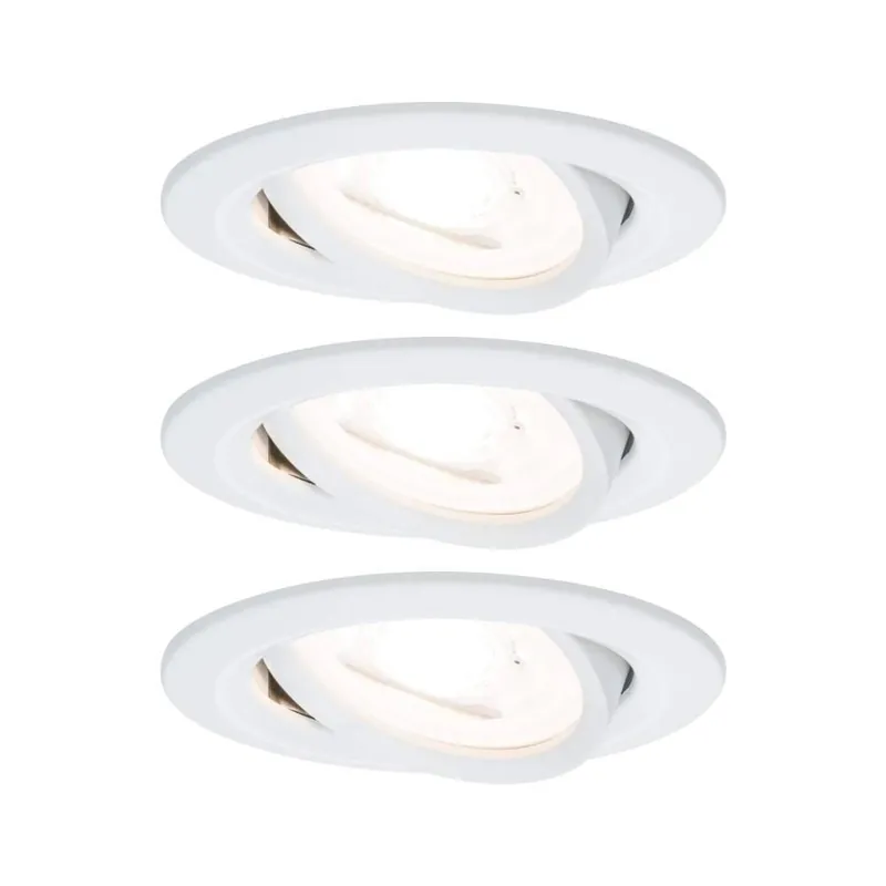 Paulmann Nova LED Einbauleuchte 3er-Set rund 6.5W IP23 GU10 Weiß (matt) schwenkbar 2700K 230V Highlight