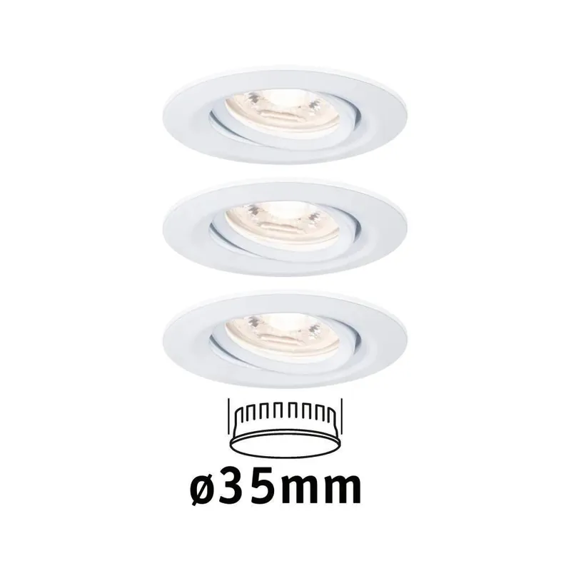 Paulmann LED Einbauleuchte Nova mini Coin 3er-Set schwenkbar 4W 2700K Weiß matt 230V Zertifiziert