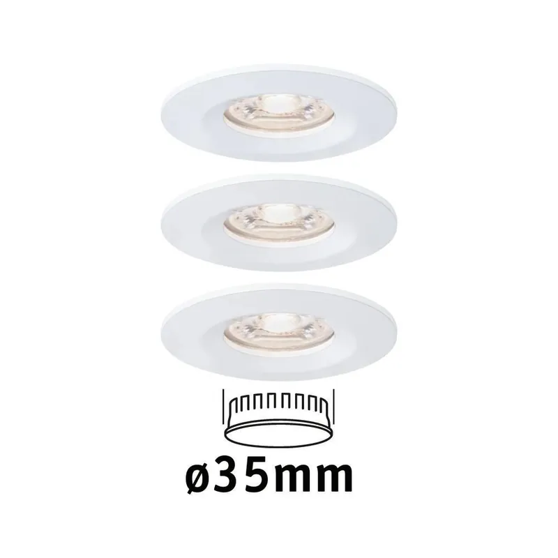 Neue Kollektion Paulmann LED Einbauleuchte Nova mini Coin 3er-Set starr IP44 4W 2700K Weiß matt 230V