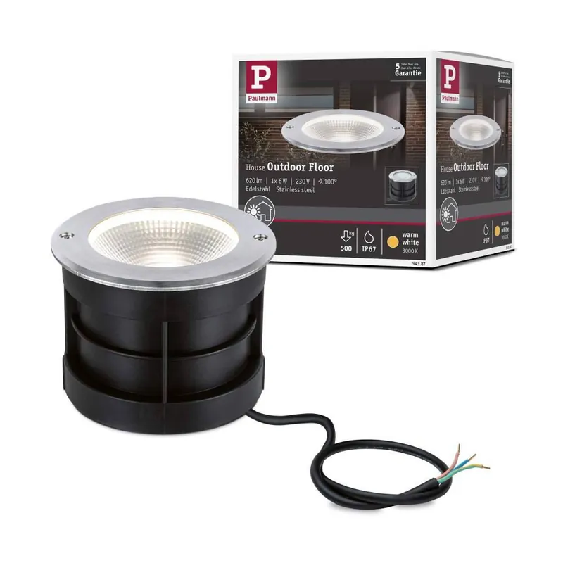 Heißes Angebot Paulmann Bodeneinbauleuchte Floor IP67 3.000K 6W Edelstahl 230V