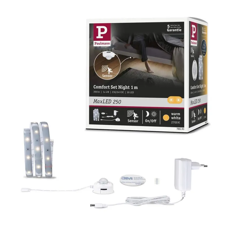Paulmann MaxLED 250 LED Strip Night Comfort Basisset 1m 4W 300lm 30LEDs/m 2700K 12VA Expressversand