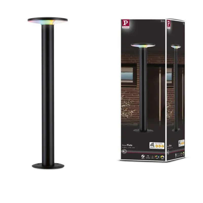 Preisknaller Paulmann LED Pollerleuchte Smart Home Zigbee Plate IP44 600mm RGBW+ 5W 200lm 230V Anthrazit Metall#Kunststoff