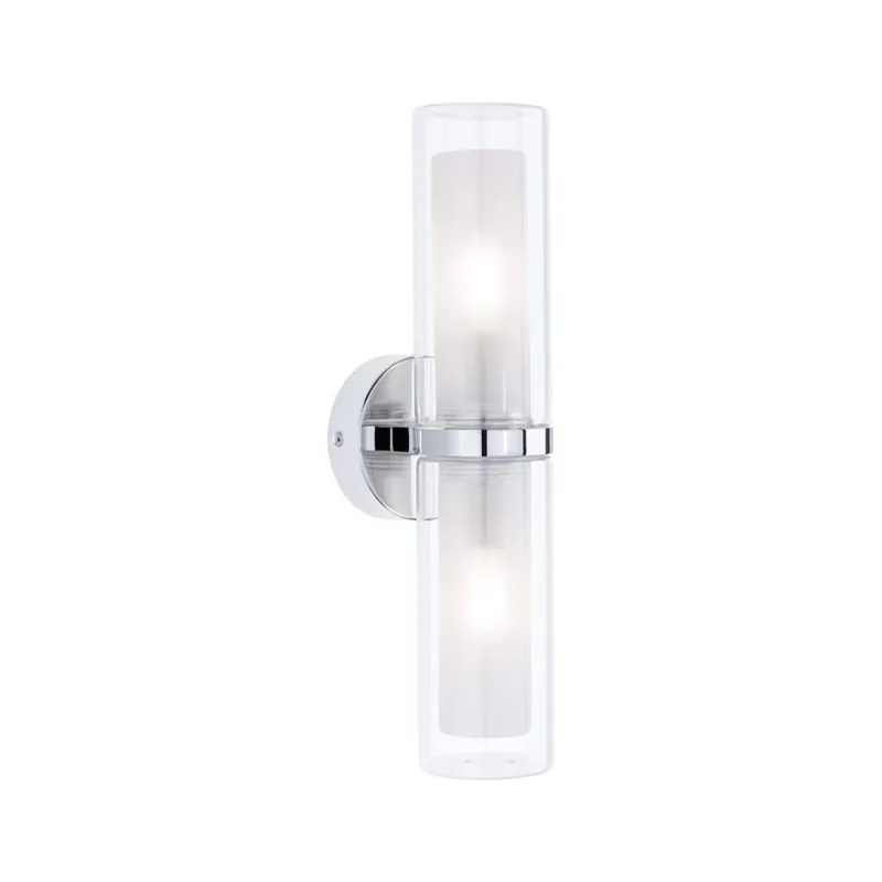 Paulmann Wandleuchte Luena Glas/Chrom 2-flammig Up/Down IP44 E14 max. 2x20W dimmbar 230V Top-Seller