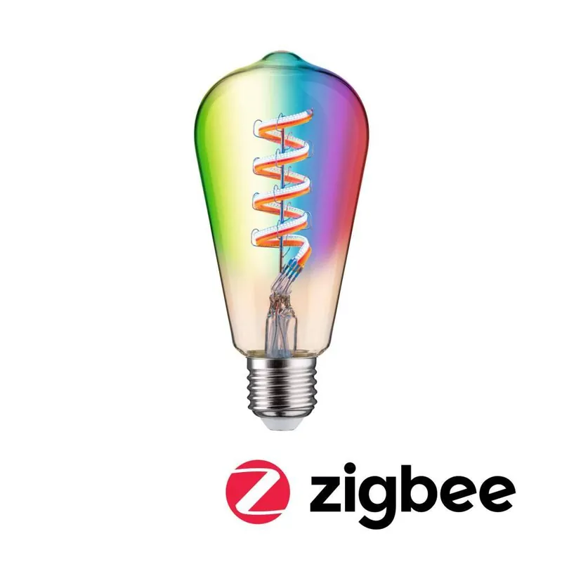 Direktkauf Paulmann Filament 230V Smart Home Zigbee 3.0 LED Kolben ST64 E27 470lm 6,3W RGBW+ dimmbar Gold