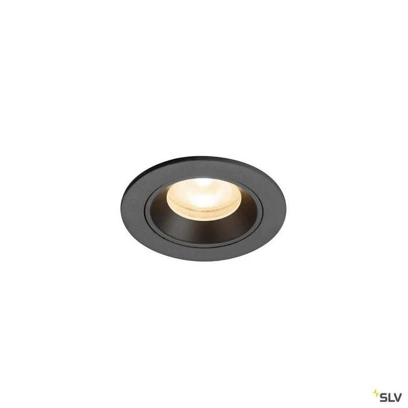SLV NUMINOS® XS, Deckeneinbauleuchte, 2700 K, 55°, IP20, rund, schwarz Echt