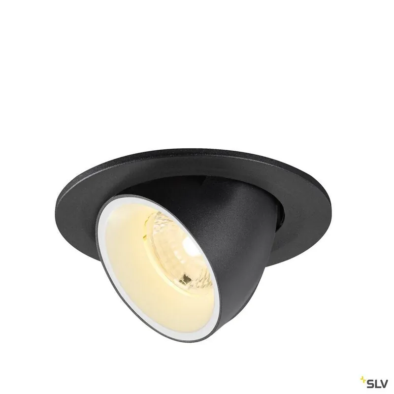 SLV NUMINOS® GIMBLE S, Deckeneinbauleuchte, 3000 K, 40°, IP20, rund, schwarz / weiß Nur Für Kurze Zeit