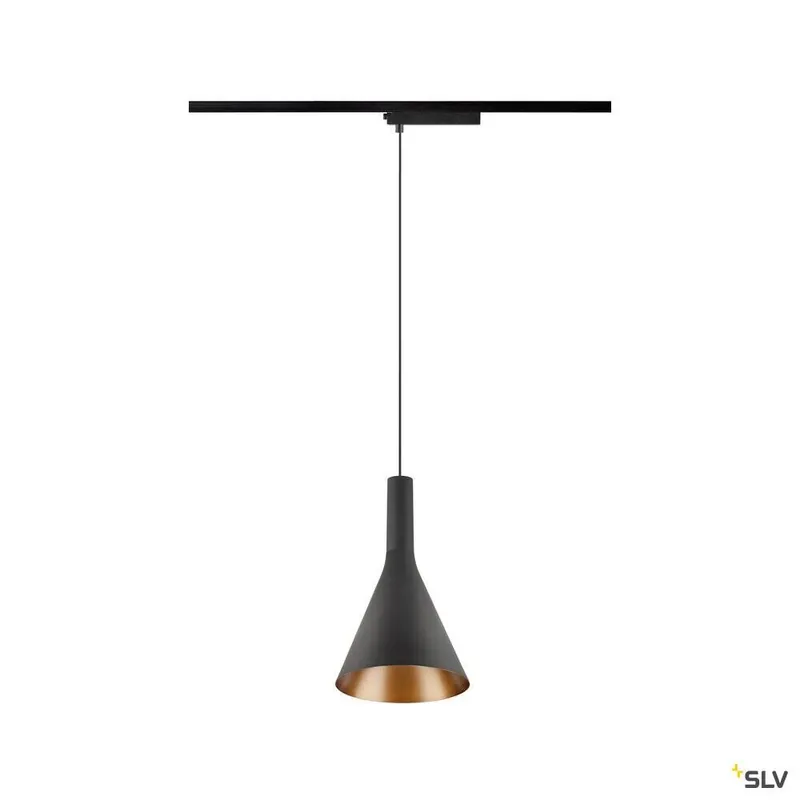 Rabatt SLV LALU® SET, 1~ Pendelleuchte, LED Base, CONE 15, PHASE, Pendellänge 200 cm, 2700/3000K, 40°, schwarz