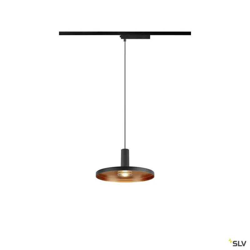SLV LALU® SET, 1~ Pendelleuchte, LED Base, PLATE 22, PHASE, Pendellänge 200 cm, 2700/3000K, 40°, schwarz Sichere Zahlung