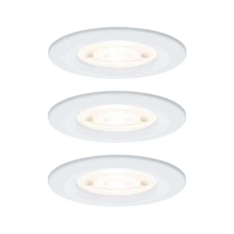 Paulmann LED Einbauleuchte 3-Step-Dim Nova GU10 Flat starr IP44 3x4,9W 3x550lm 230V dimmbar 2700K Weiß matt Highlight