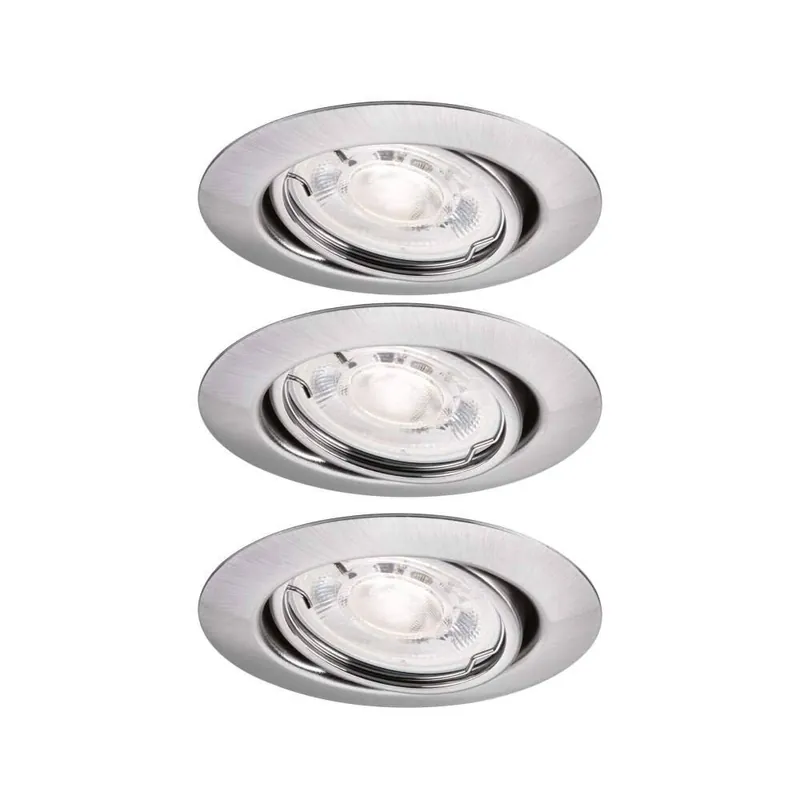 Paulmann LED Einbauleuchte Base GU10 Flat schwenkbar 3x4,9W 3x550lm 230V dimmbar 2700K Eisen gebürstet Preis Gesenkt