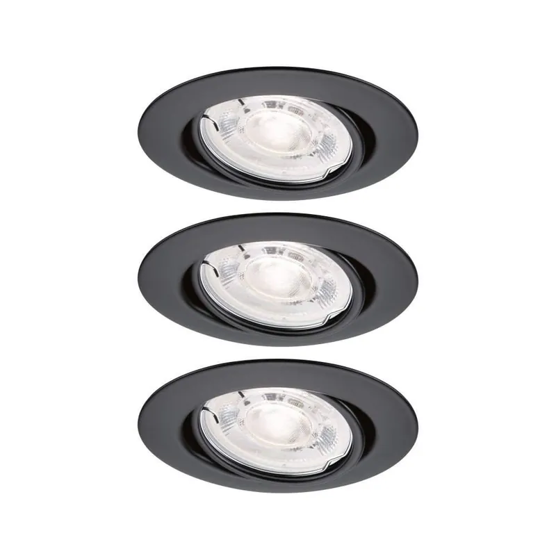 Paulmann LED Einbauleuchte Base GU10 Flat schwenkbar 3x4,9W 3x550lm 230V dimmbar 2700K Schwarz matt Preisknaller
