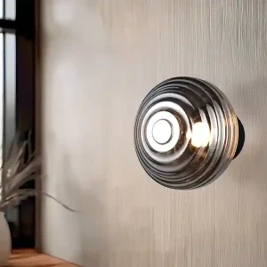 Preisreduziert RL LIVE YOUR LIGHT Akku Wandleuchte EARL mit Rauchglas Lampenschirm dimmbar, Ø 15,5cm