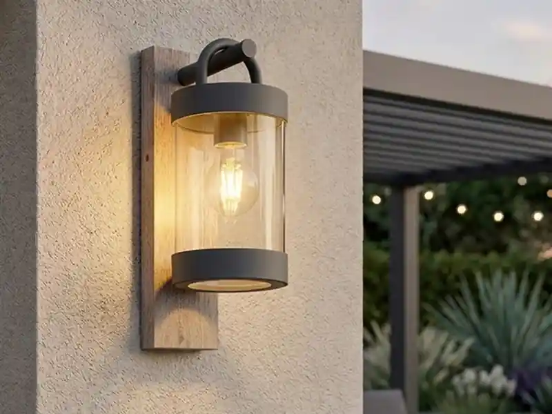 Trio Leuchten Außenwandleuchte SAMBESI Laterne im Landhausstil, Holzoptik, Höhe 33cm Must-Have