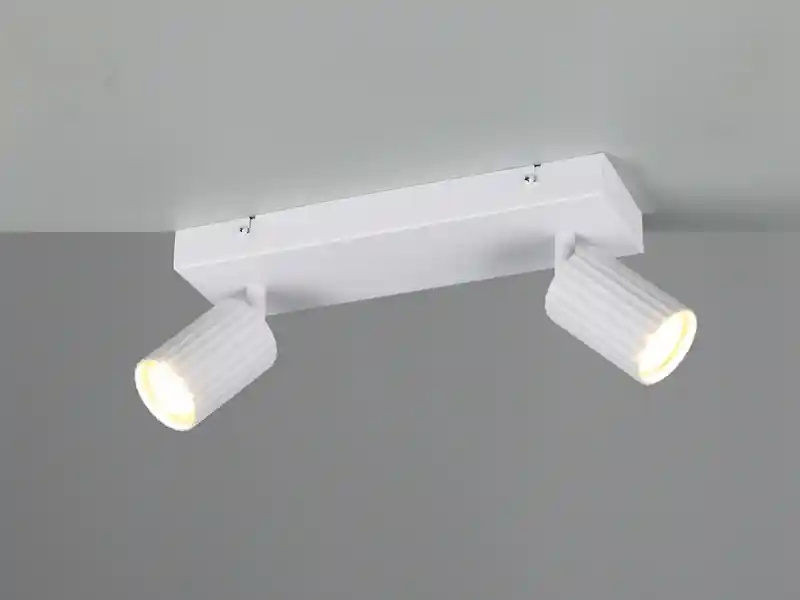 Bestpreis meineWunschleuchte LED Deckenstrahler 2-flammig aus Metall Weiß, Breite 30cm