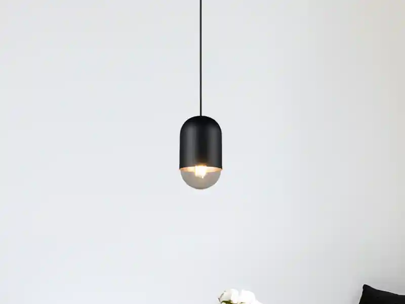 Nur Für Kurze Zeit meineWunschleuchte Kleine LED Pendelleuchte einflammig aus Metall in Schwarz, Ø 10cm