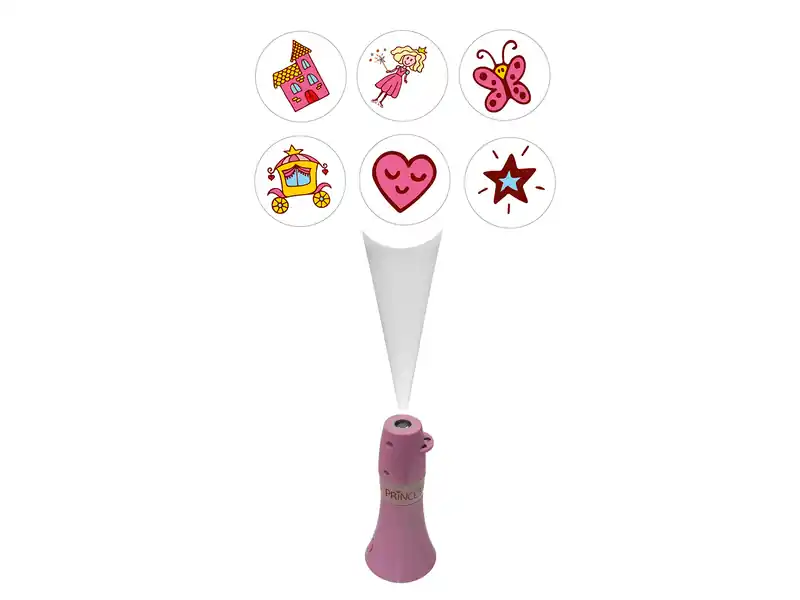 Niermann Kinderzimmer Nachtlicht PRINZESSIN (6 Motive) Taschen-Projektor Batterie H: 15cm Nur Für Kurze Zeit