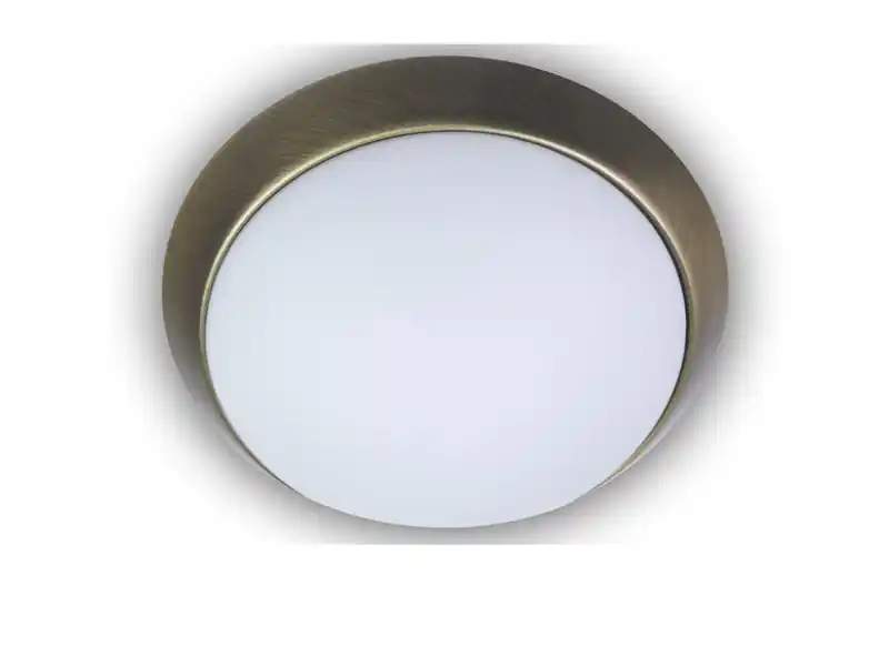 Geprüft Niermann LED Deckenleuchte / Deckenschale, Opalglas matt, Dekorring Altmessing, Ø 35cm