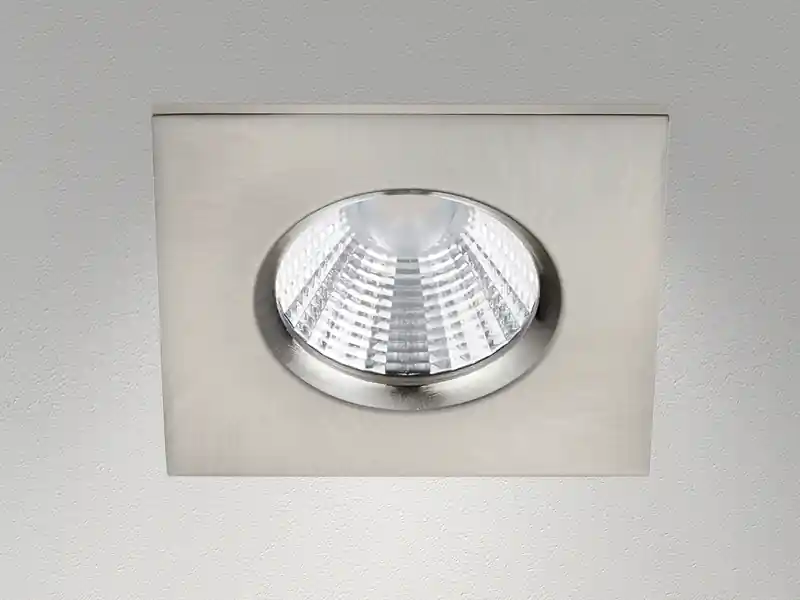 Schnäppchen Trio Leuchten Eckiger LED Deckeneinbaustrahler ZAGROS dimmbar in Silber matt, IP65