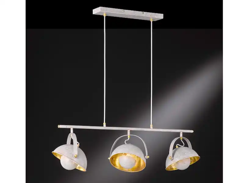 Wofi Moderne LED Pendelleuchte Retrolook in Betonoptik & Gold schwenkbar, B: 95cm Billig
