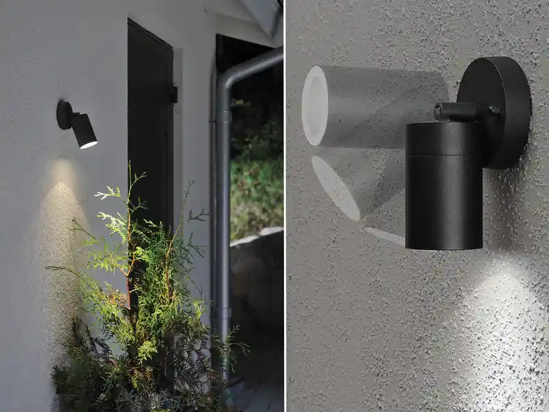 Konstsmide 2er-Set Aluminium Wandspot MODENA schwarz, GU10, Höhe 15 cm, IP44 Sofort Bestellen
