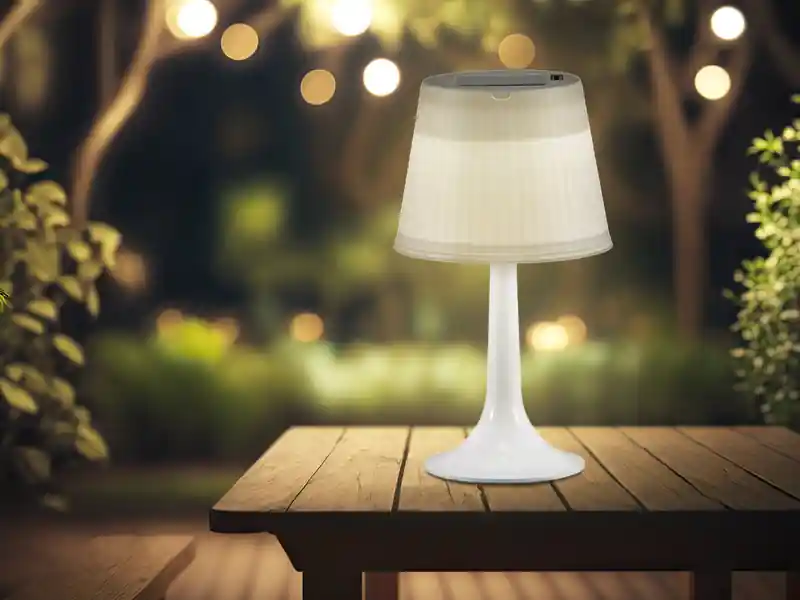 Sichere Zahlung Konstsmide LED Solar Outdoor Tischleuchte ASSISI aus Kunststoff Weiß, Höhe 36cm