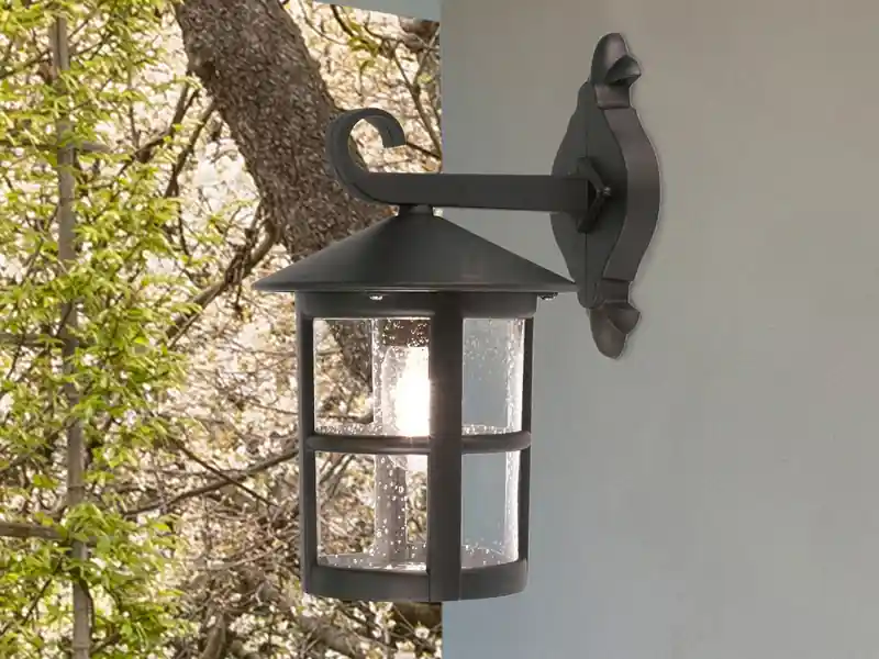 Direkt Vom Hersteller Elstead Lighting Außen Wandlaterne HEREFORD aus Alu im Landhausstil, Schwarz Höhe 34,5cm