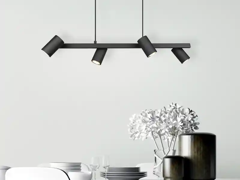 Beliebt Trio Leuchten Balkenpendelleuchte MARLEY 4-flammig in Schwarz, Breite 80cm