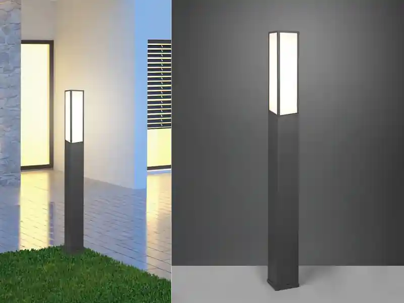 Trio Leuchten Große LED Wegeleuchte FUERTE in Anthrazit, IP54, Höhe 155cm Neu Im Sortiment