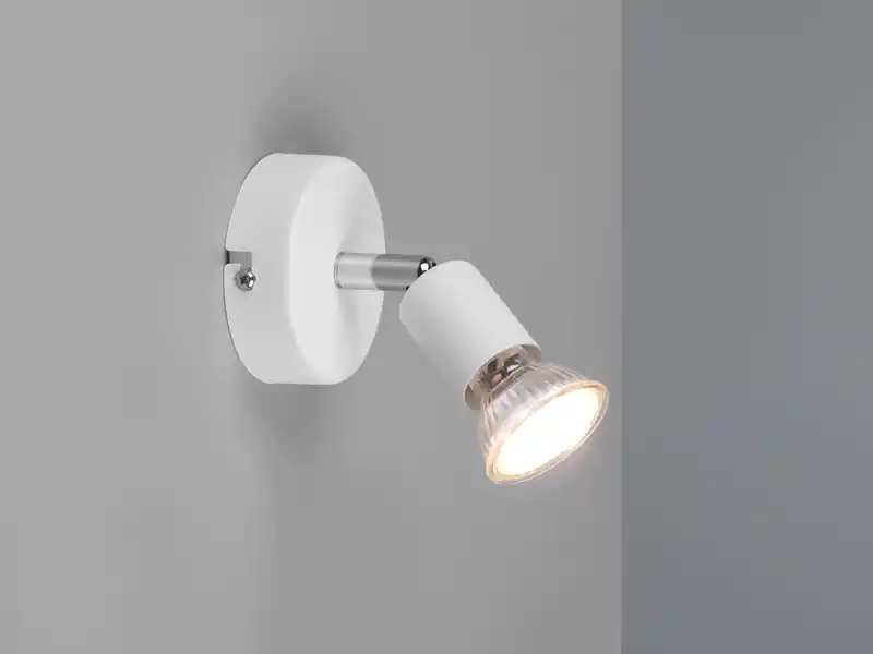 meineWunschleuchte LED Wandstrahler 1 flammig Metall Weiß, Breite 8cm Rabatt