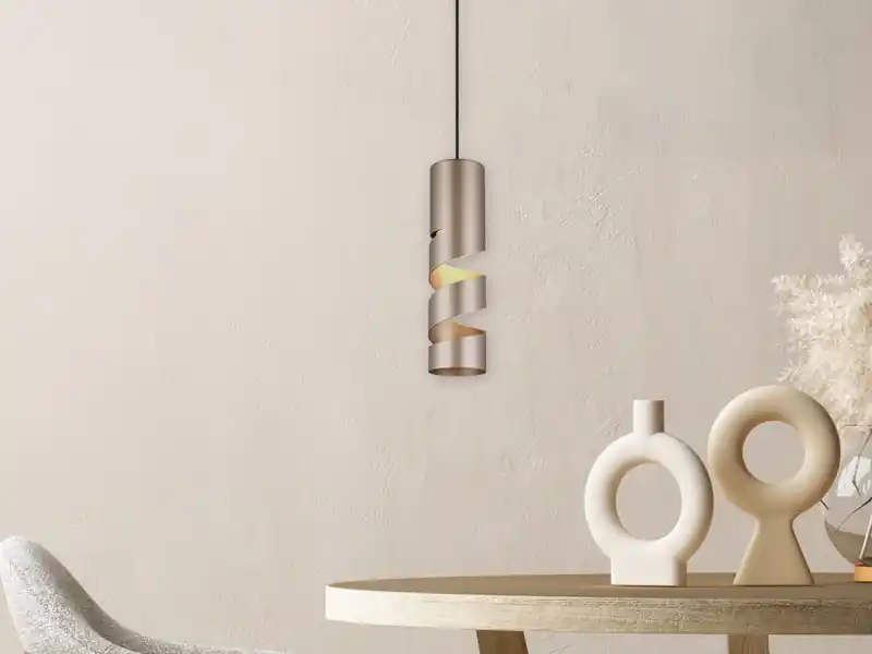 meineWunschleuchte Moderne kleine LED Pendelleuchte 1-flammig aus Metall in Coffee, Ø 12cm Sale