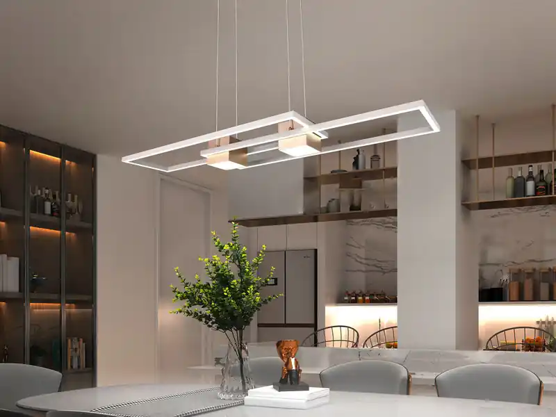 Sofort Bestellen Trio Leuchten LED Pendelleuchte ALBANY Coffee mit Fernbedienung dimmbar lang, Breite 100cm