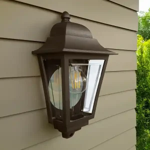 Begrenztes Angebot Elstead Lighting Außenwandleuchte DECO-LANE Höhe 32,5cm Halbschale mit reflektierender Rückwand