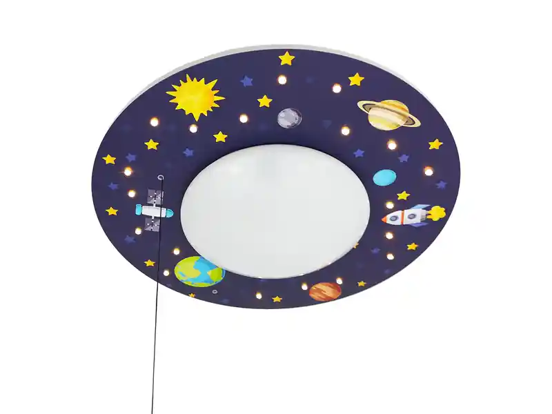 Niermann Coole Deckenlampe mit Weltall Motiv fürs Kinderzimmer Schlummerlicht bunt Ø 54cm Neuheit