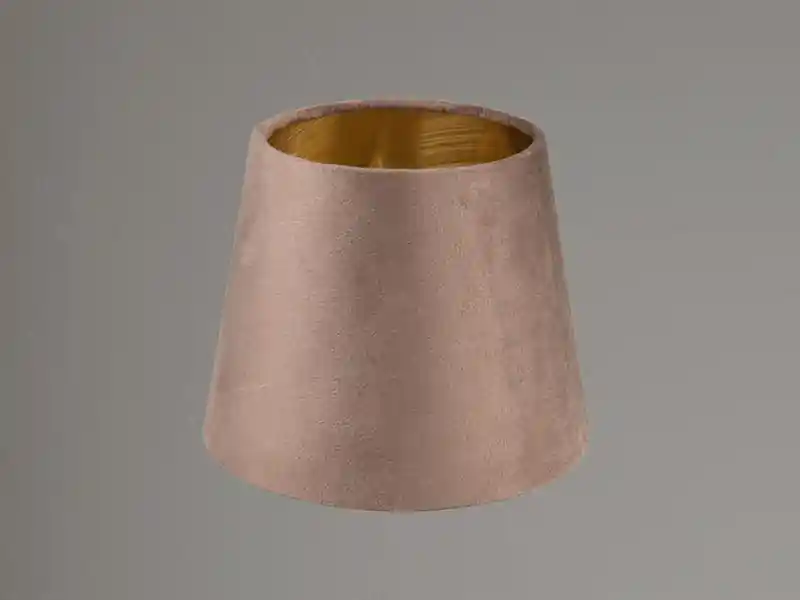 Ausverkauf meineWunschleuchte Samt Lampenschirm NELDE Braun Gold für E14 Tischleuchten Gestelle, Ø 16cm klein