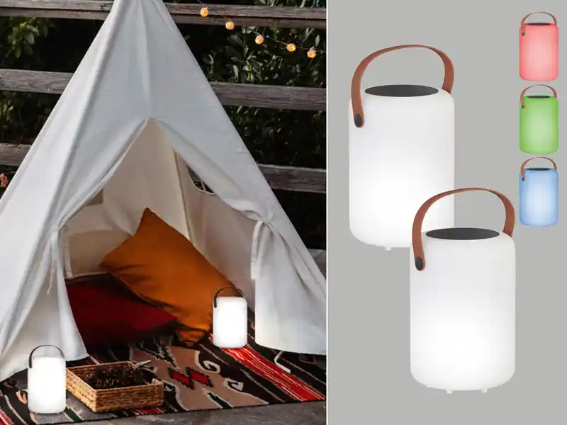Beliebt meineWunschleuchte 2er SET RGB Tischleuchten 20cm mit Fernbedienung, per USB & Solar aufladbar