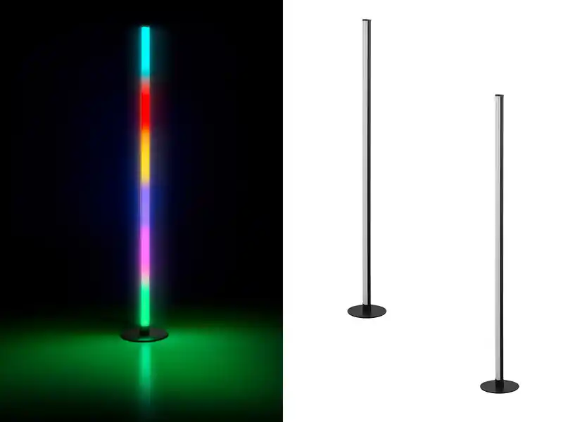 Preiswert meineWunschleuchte 2er Set LED Stehleuchten mit Fernbedienung, RGB & Sound Control - H 115cm