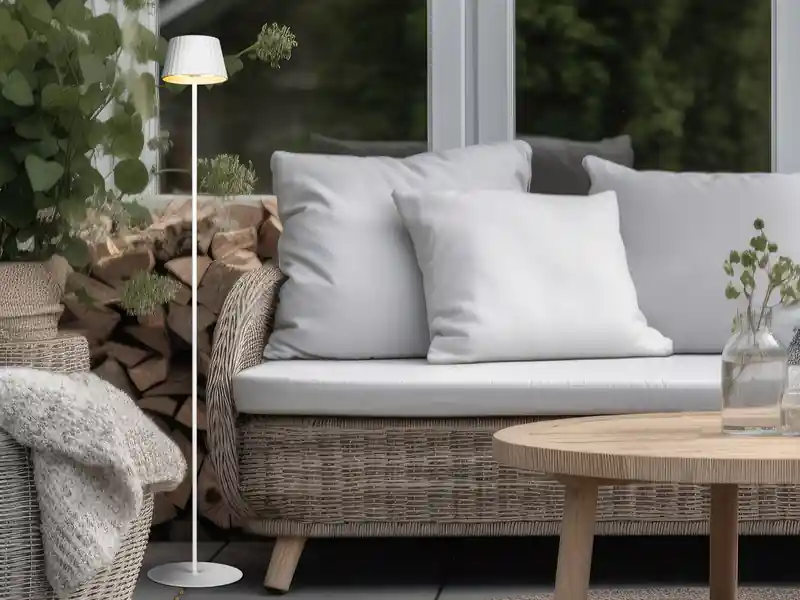 Direktkauf RL LIVE YOUR LIGHT Kabellose Akku Stehlampe SUAREZ dimmbar für Innen & Außen, Weiß - 123cm klein