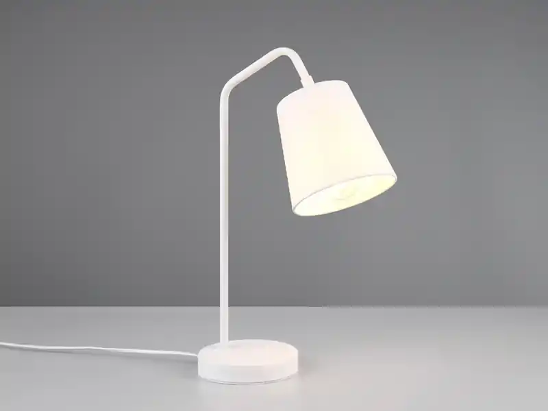 Nur Für Kurze Zeit RL LIVE YOUR LIGHT Tischleuchte BUDDY Spot schwenkbar, aus Metall & Stoffschirm in Weiß, Höhe 45cm