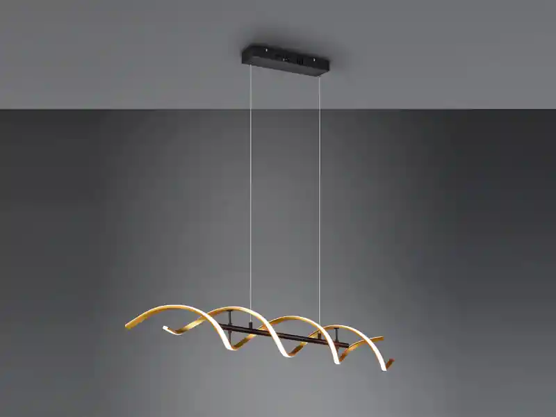 Preisreduziert Trio Leuchten LED Pendelleuchte SEQUENCE dimmbar Lichtfarbe einstellbar Messing, Breite 104cm
