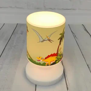 Begrenztes Angebot Niermann LED Akku Tischleuchte mit Dino Motiven per USB aufladbar, Höhe 20cm
