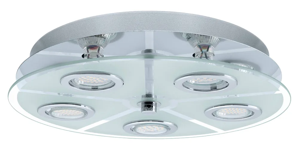 Sichere Zahlung Eglo LED Deckenleuchte CABO chrom glas GU10 15W 3000K Warmweiß