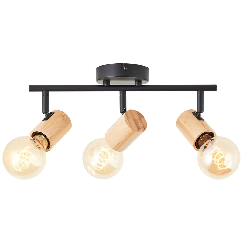 Brilliant Deckenstrahler Kerry schwarz natur E27 max. 40W schwenkbar Neu Im Sortiment